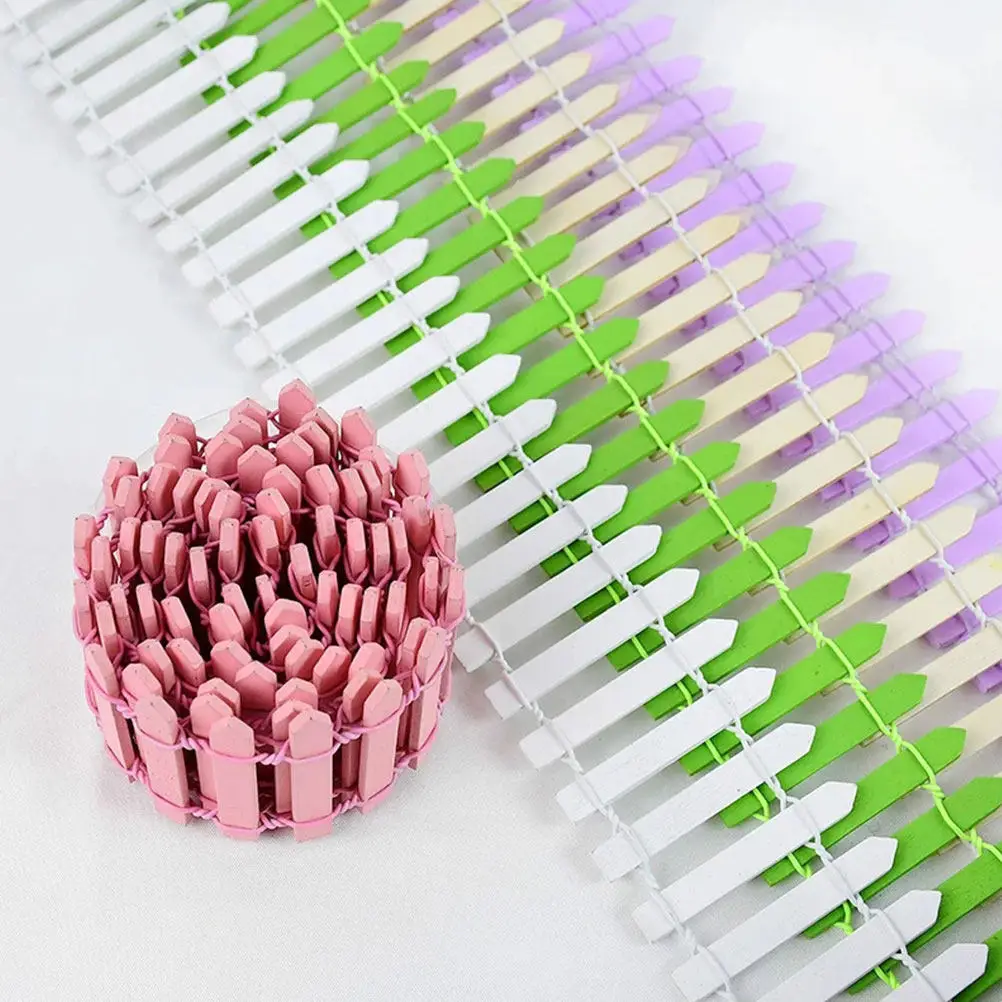 

Набор из 6 миниатюрных деревянных заборчиков для сада, имитация, яркие цвета, гладкая поверхность, идеально подходит для сказочных садов и микроландшафтов