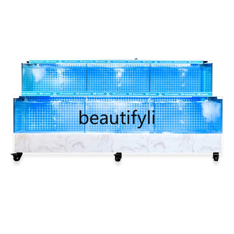 

Commercial seafood pond mobile, filtration cycle oxygen generation and refrigeration machine constant temperature fish tank