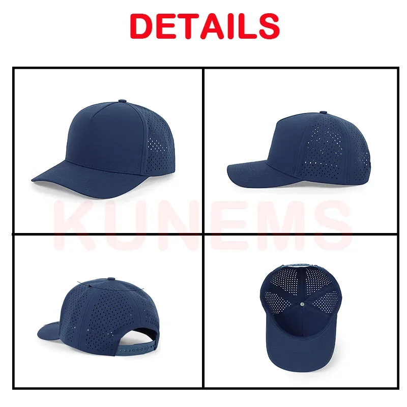 KUNEMS Custom Trucker Hat Unisex Nylon Waterproof Quick-dry 5-Panel Baseball Hat  Letter Embroider DIY Print Sun Hat Wholesale