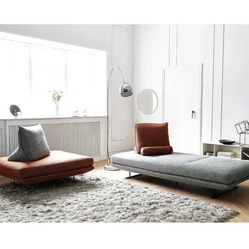 Small apartment concubine without armrests and backrest two-way fabric sofa
