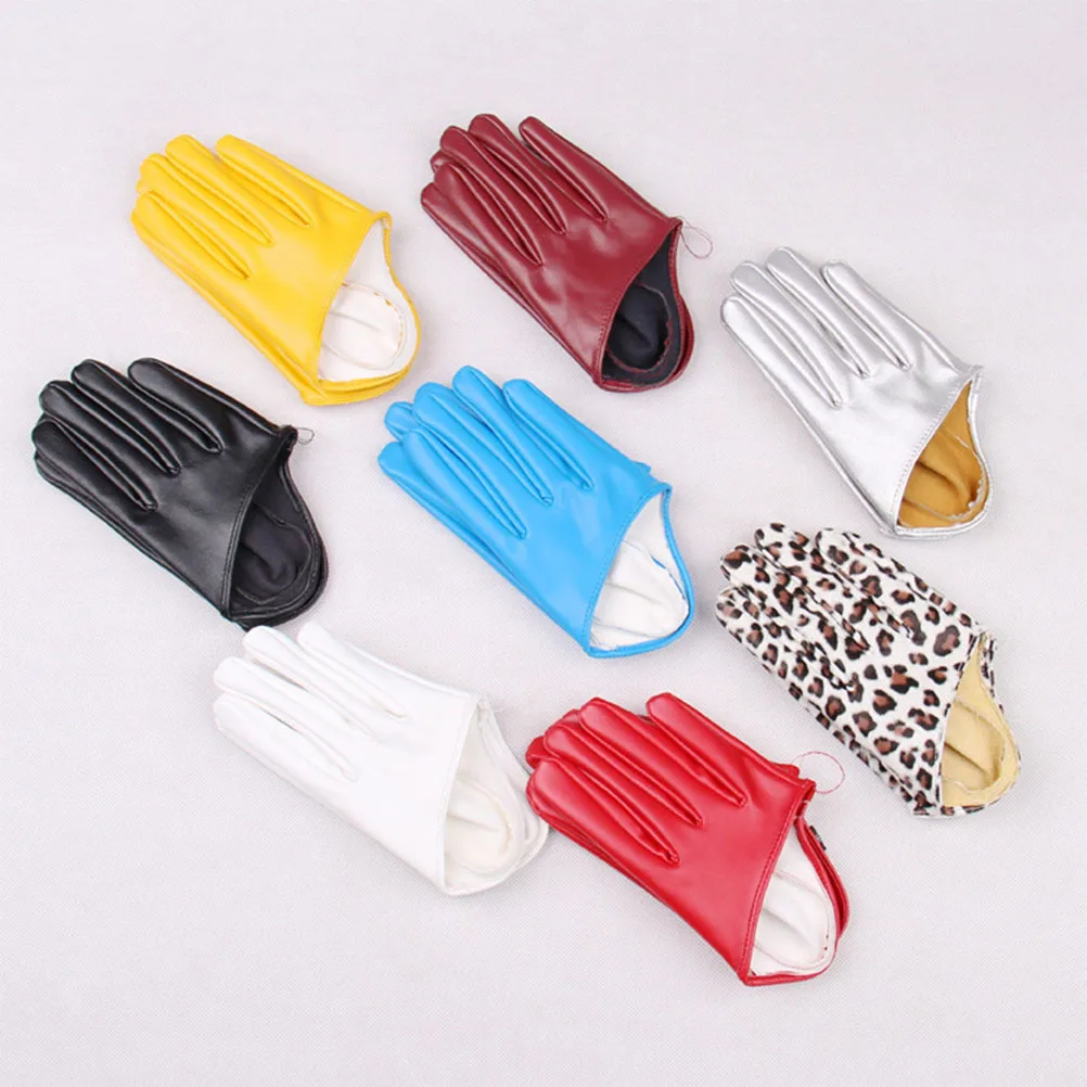 1 par de guantes de boda para mujer, guantes negros de medio palma para banquete, duraderos y cómodos para disfraz de actuación en escenario de baile