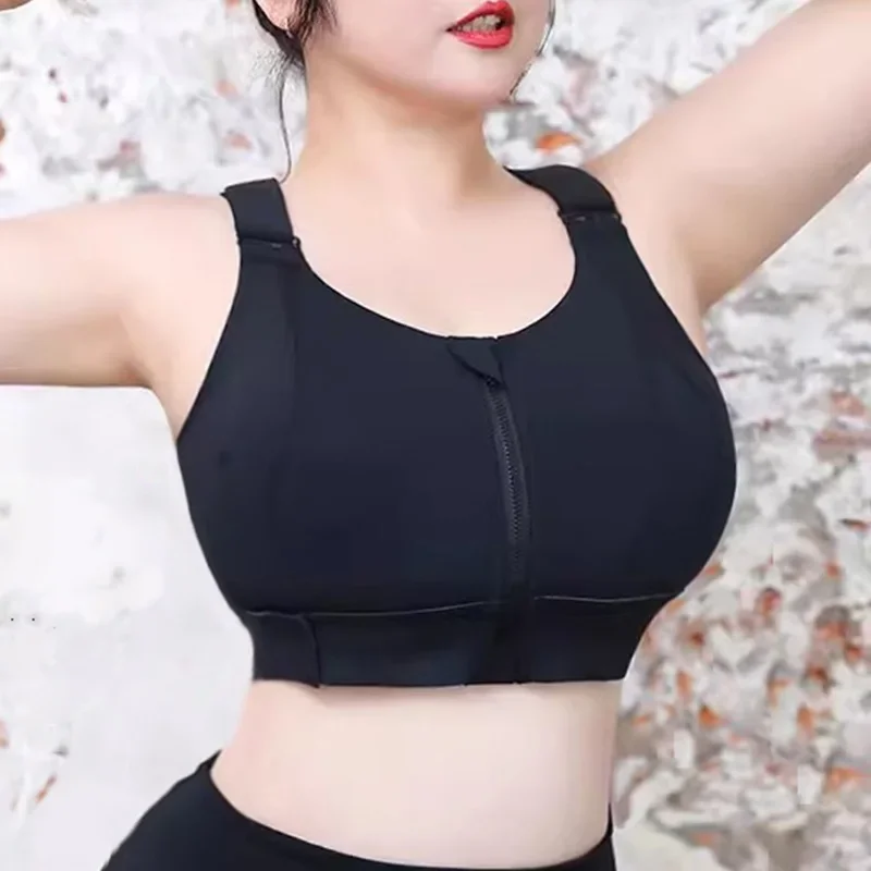 Dámské sportovní podprsenky s dlouhým rukávem, velikost S-5XL, sportovní podprsenka s push-up zipem, velikost pro velké dámy, velikost S - náhled 5