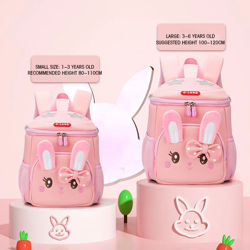 Cute Cartoon Rabbit School Bags for Girls Kids 2023 Waterproof Backpack Ultra-light Kindergarten Primary Kawaii Travel Bookbag