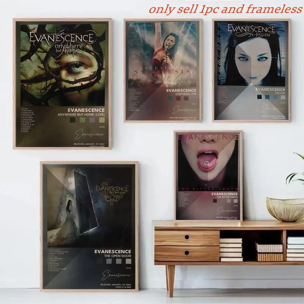 Rock Band E-Evanescence Painting Calligraphy Canvas Mural For Interior Walls Crease-Free Beautiful For Living Room Bedroom