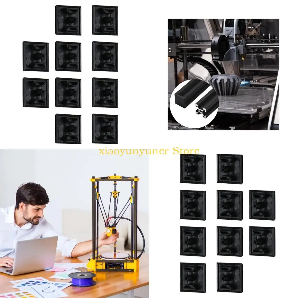 

P9JB 10PCS Black ABS V Slot End Caps For EU Standard 20x20mm Aluminum Extrusion Dustproof Edges Protectors 3D Printer