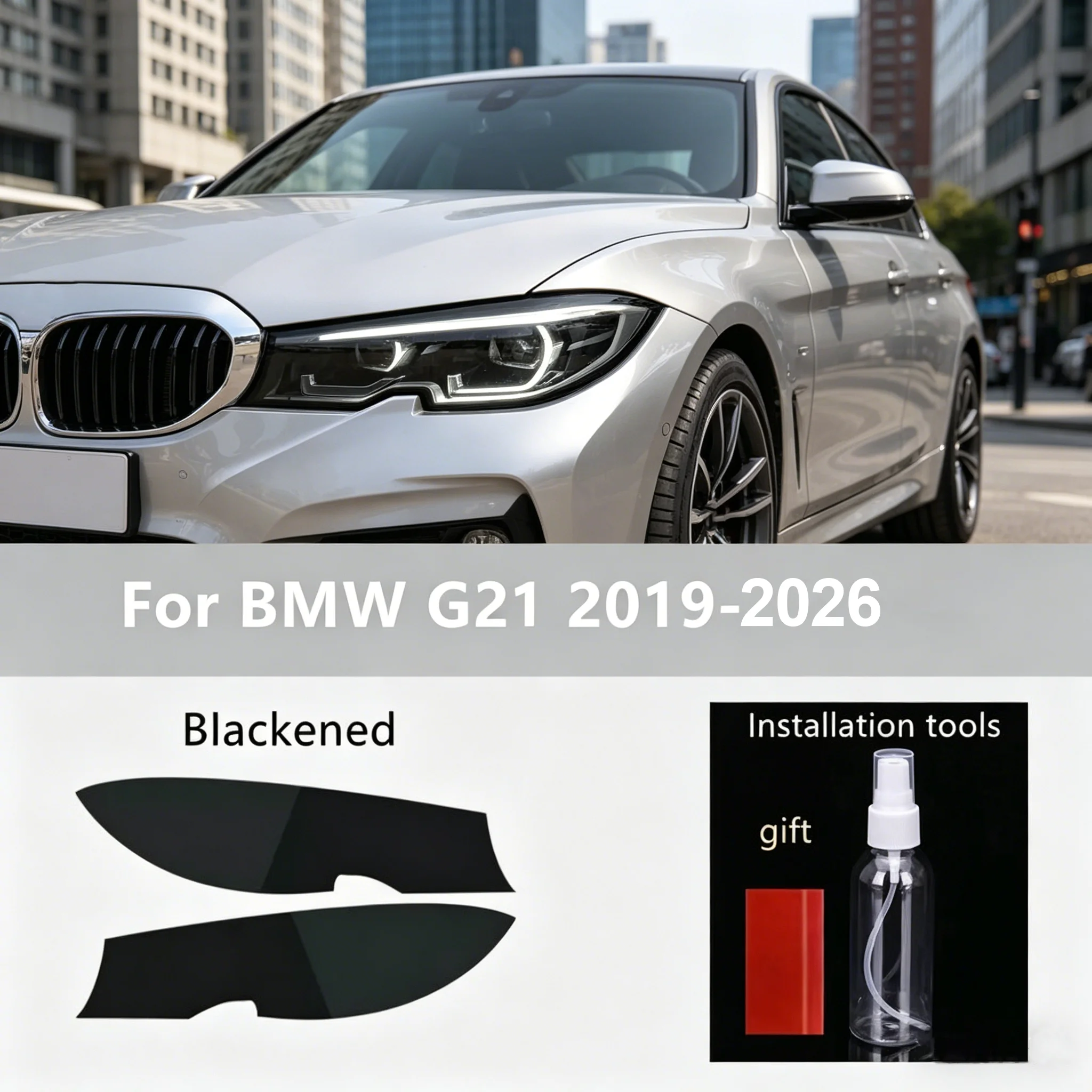 Scheinwerferschutzfolie für BMW G20 G21 2019–2026, schwarz getönte Anpassungsfolie, TPU-Schutzfolien, Scheinwerfer-TPU-Aufkleber – Detail 8