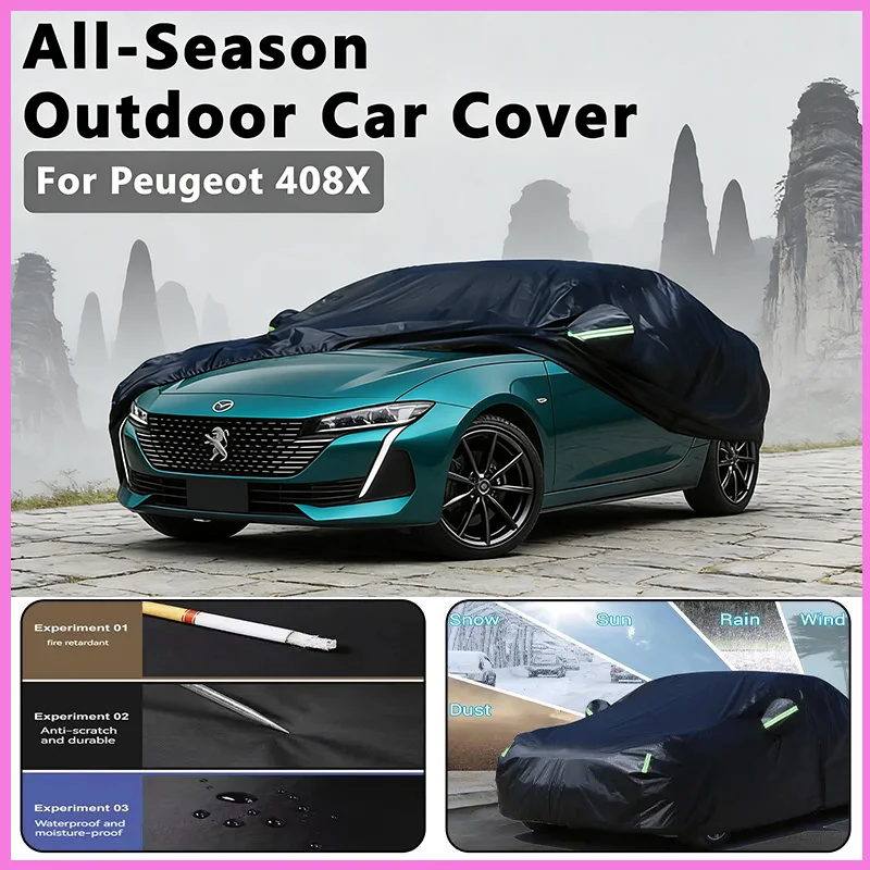 All-Season Car Cover for Peugeot 408X - Outdoor Full Protection, Waterproof Dustproof Heat-Resistant