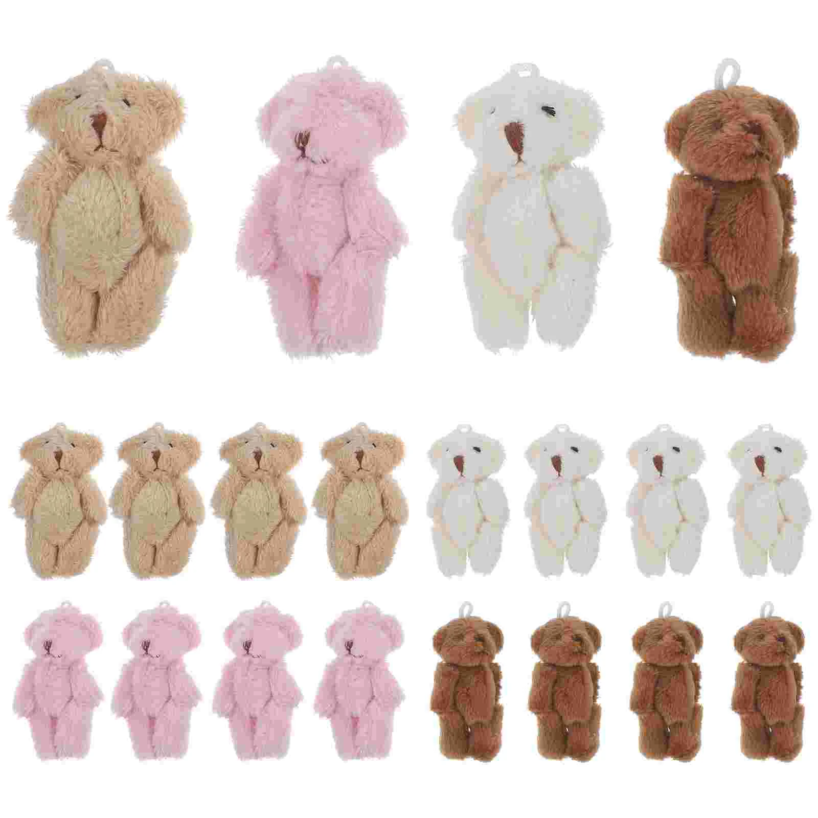 20 Uds Mini oso de peluche juguetes osos para Baby Shower artesanías en miniatura sombrero accesorios figuras Pp algodón pequeño