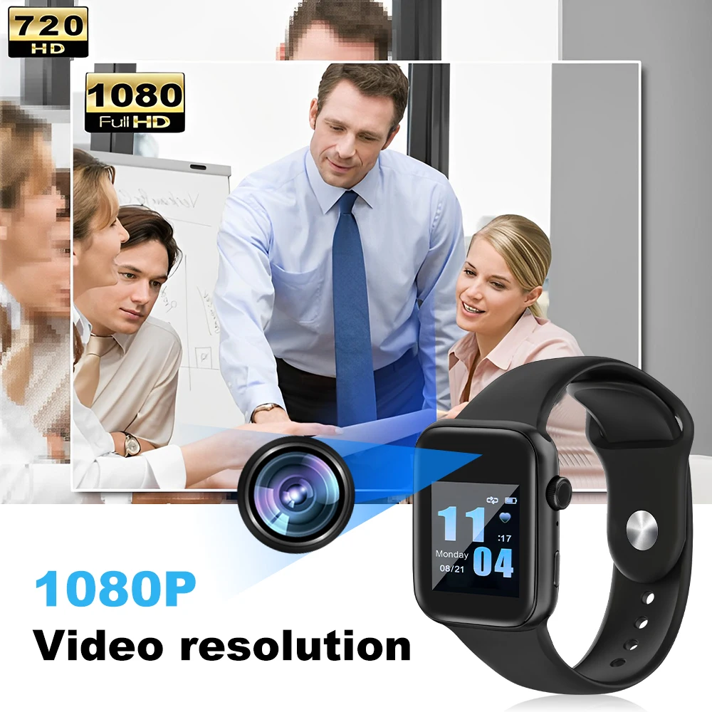 16-256GB Smartwatch 1080p Mini-Kamera Audio-Video recorder Intelligentes hoch auflösendes Video rauschen reduziert die Aufnahme Smartwatch