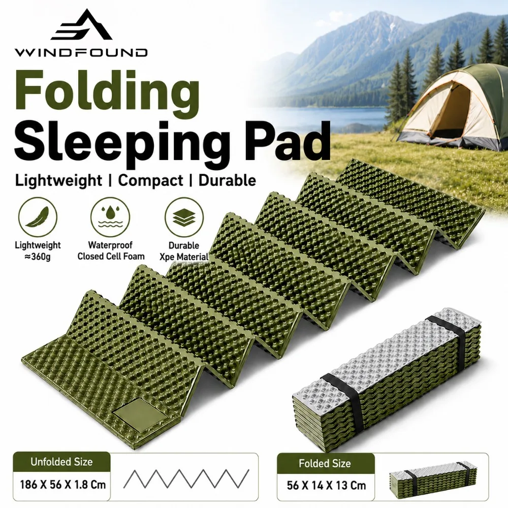 Folding Sleeping Pad Lightweight IXPE Foam Camping Mat Waterproof Foldable Sleeping Mat for Hiking Backpacking Camping Travel