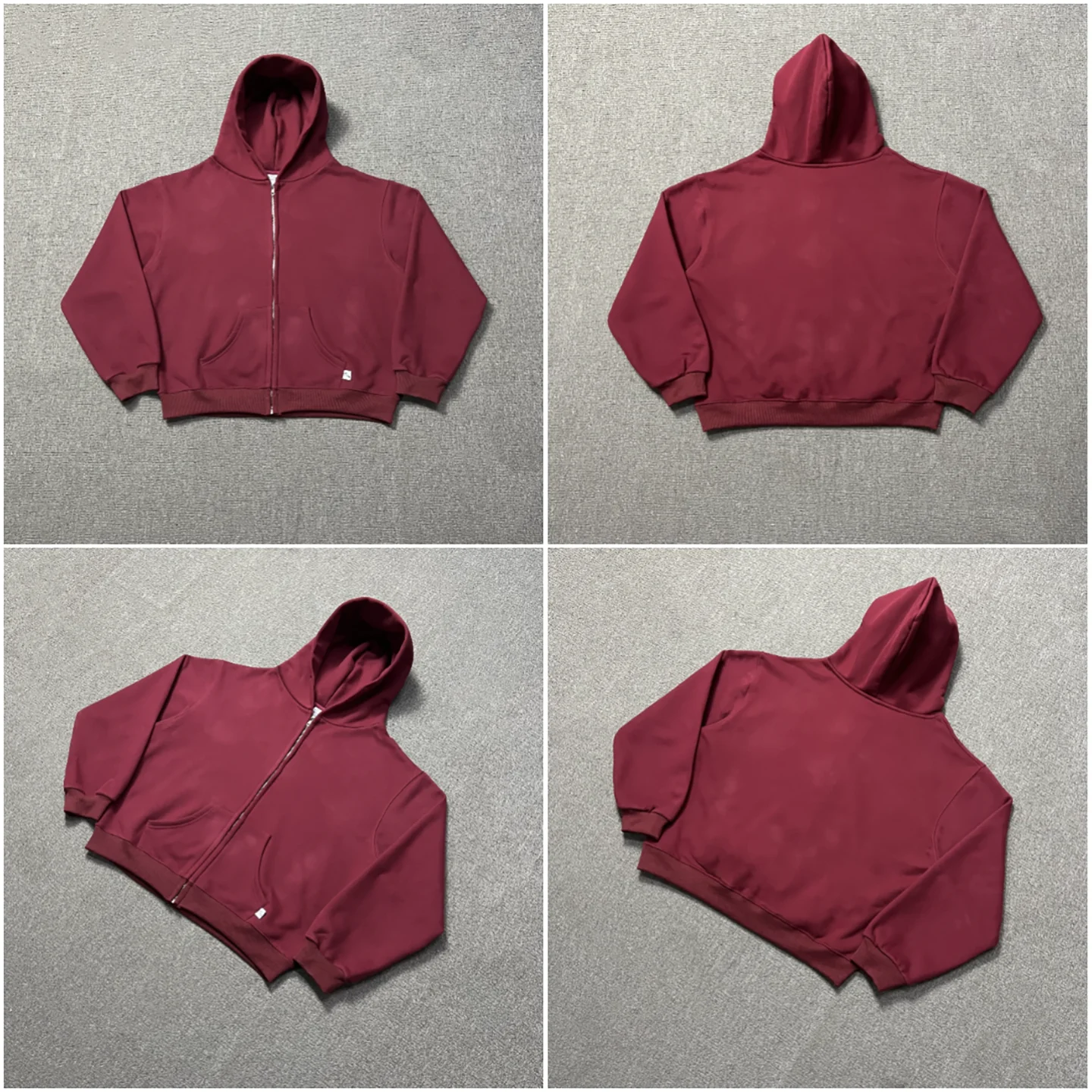 

American Style Loose Fleece Lined Zip Hoodie Color Versatile Open Cardigan Jacket for Youth Warm Cotton Long Sleeve Hooded