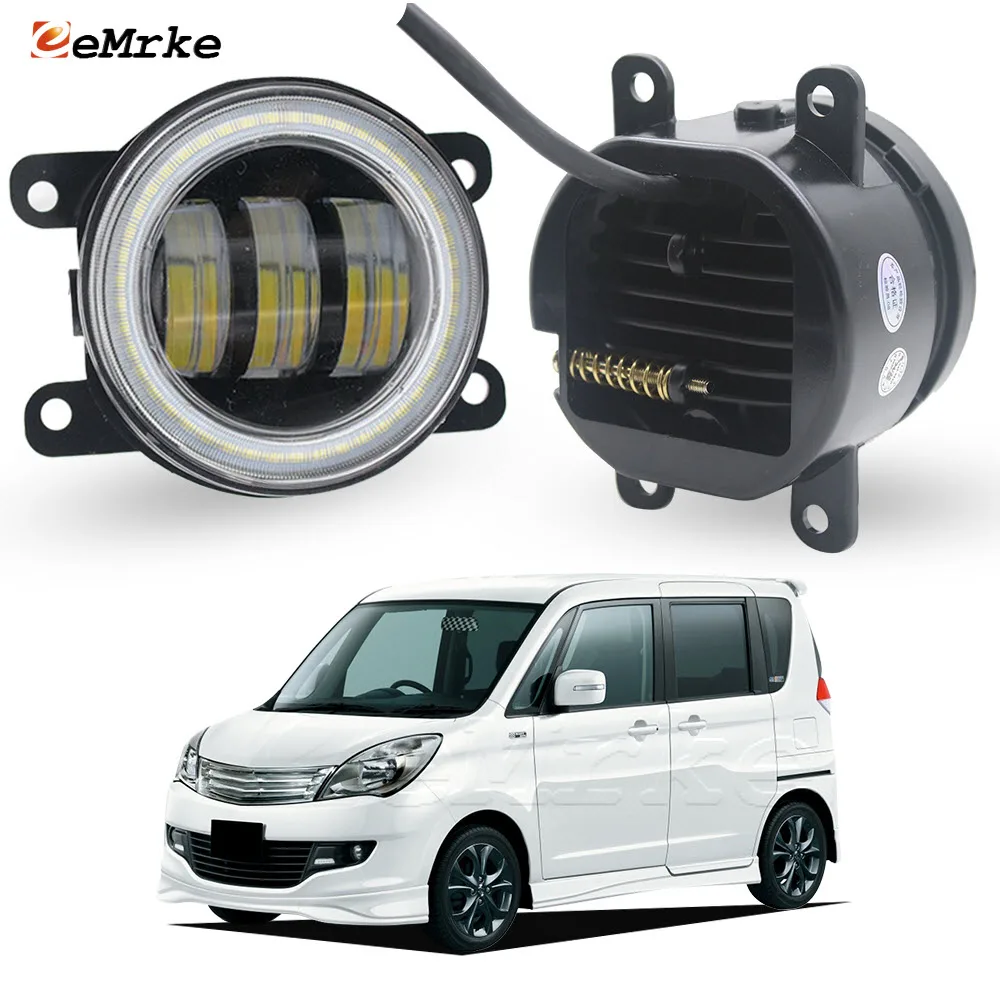 

Led Fog Lights Lens DRL for Suzuki Solio 2 MA15S 2011 2012 2013 Car PTF with Front Bumper Angel Eyes Rings Daytime Running Lamp