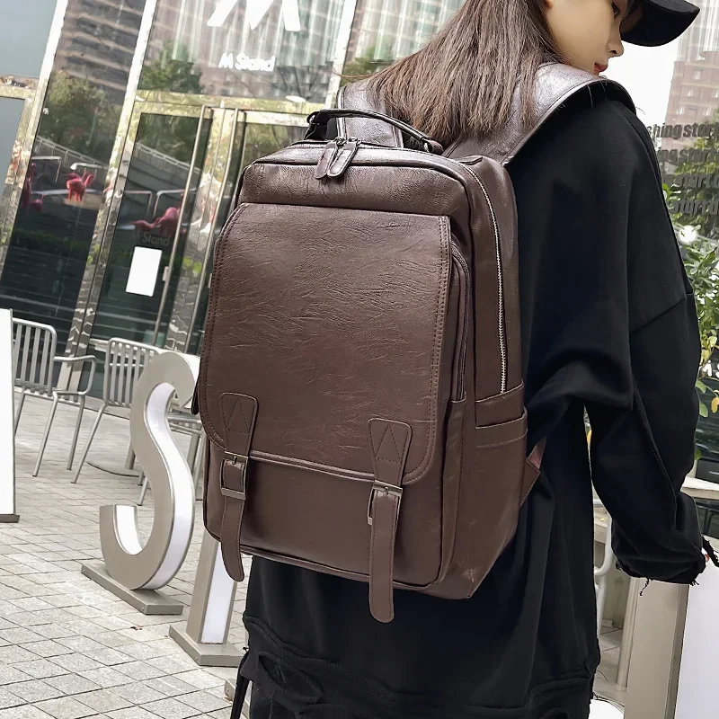 Japanese Style Cute Pu Leather Girls Backpack Preppy Style Flap School Students Notebook Backpack Kawaii Travel Women Backpack