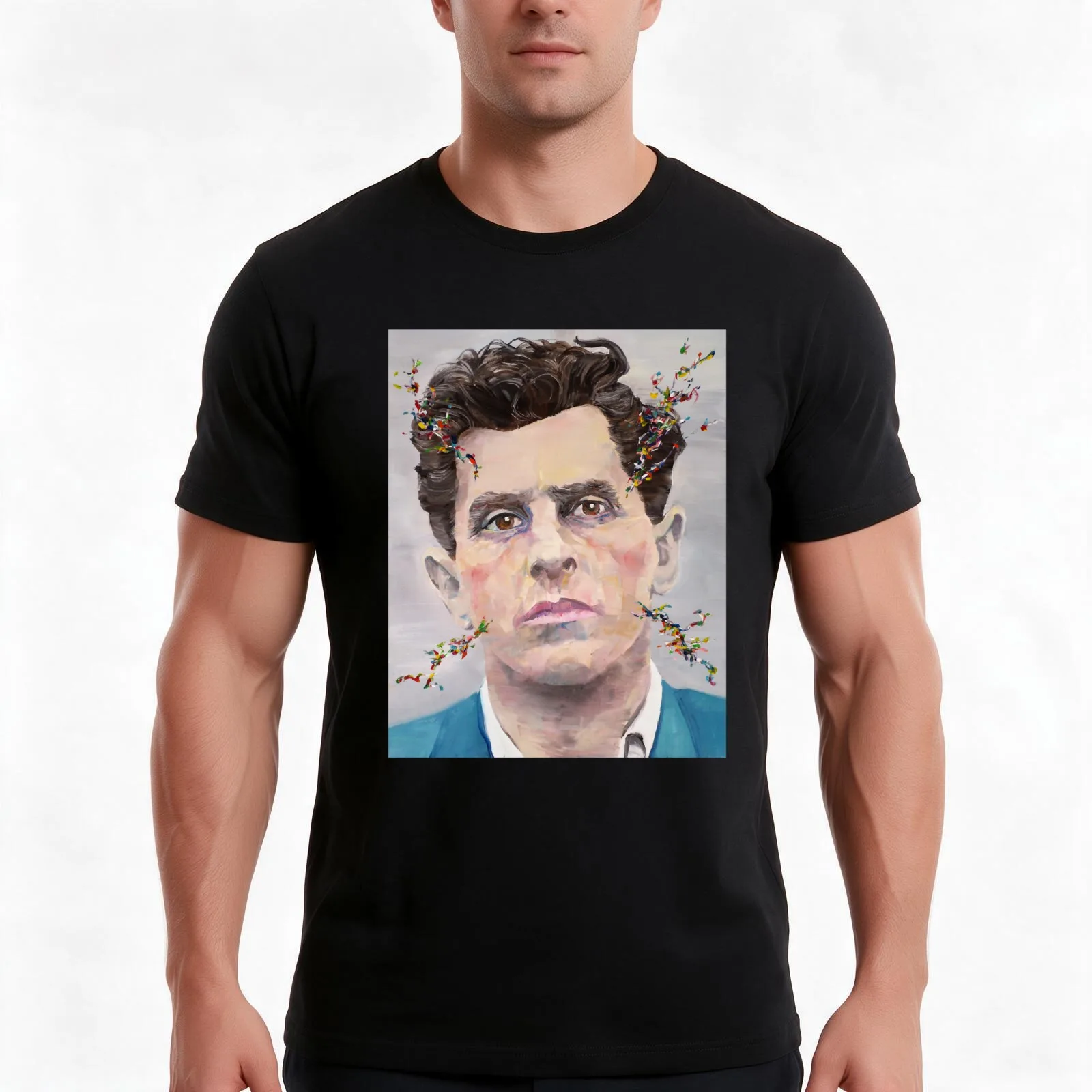 LUDWIG WITTGENSTEIN - oil portrait.2 T-Shirt Summer Casual Cotton Tee Oversized Streetwear Tops Vintage Graphic Print