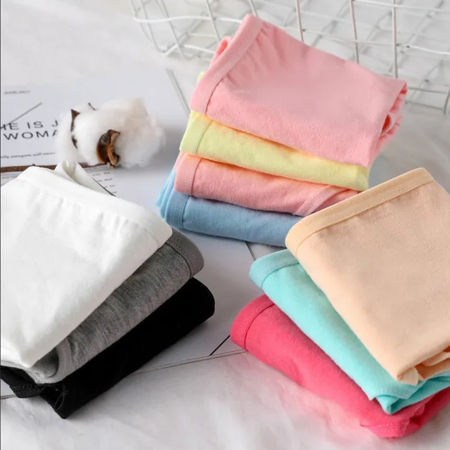 7Pcs Underwear Women's Cotton Panties Sexy Briefs Girls Breathable Soft Lingerie Female Cute Solid Color Underpants Plus Size 4
