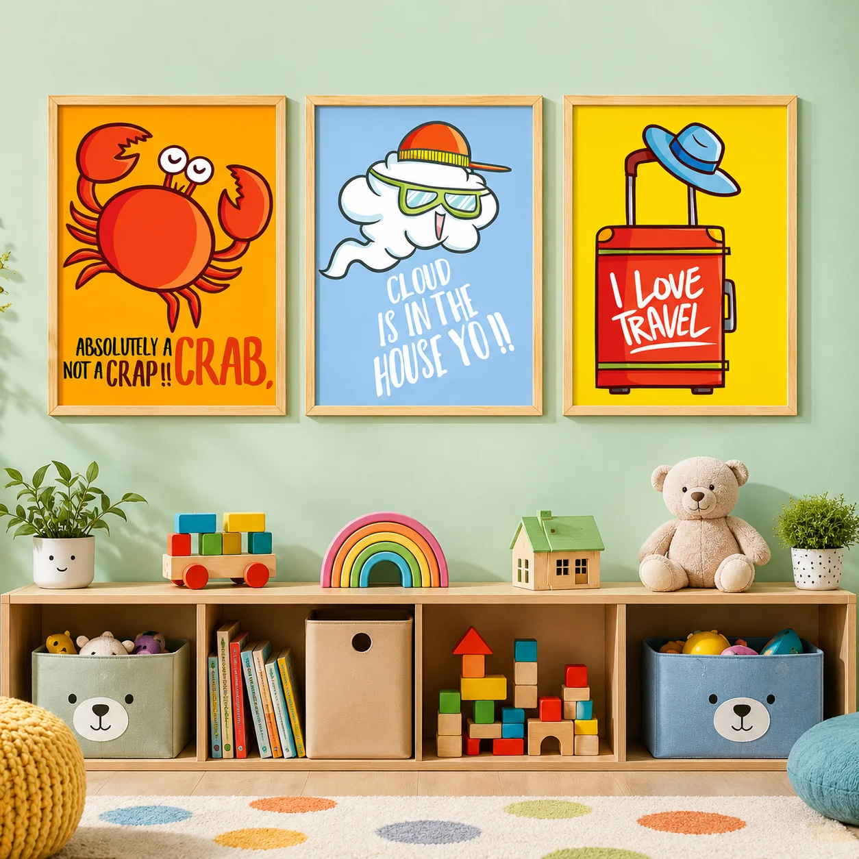 Cartoon Nursery Wall Art, Funn - Baby Boy Nursery Quotes recension och pris