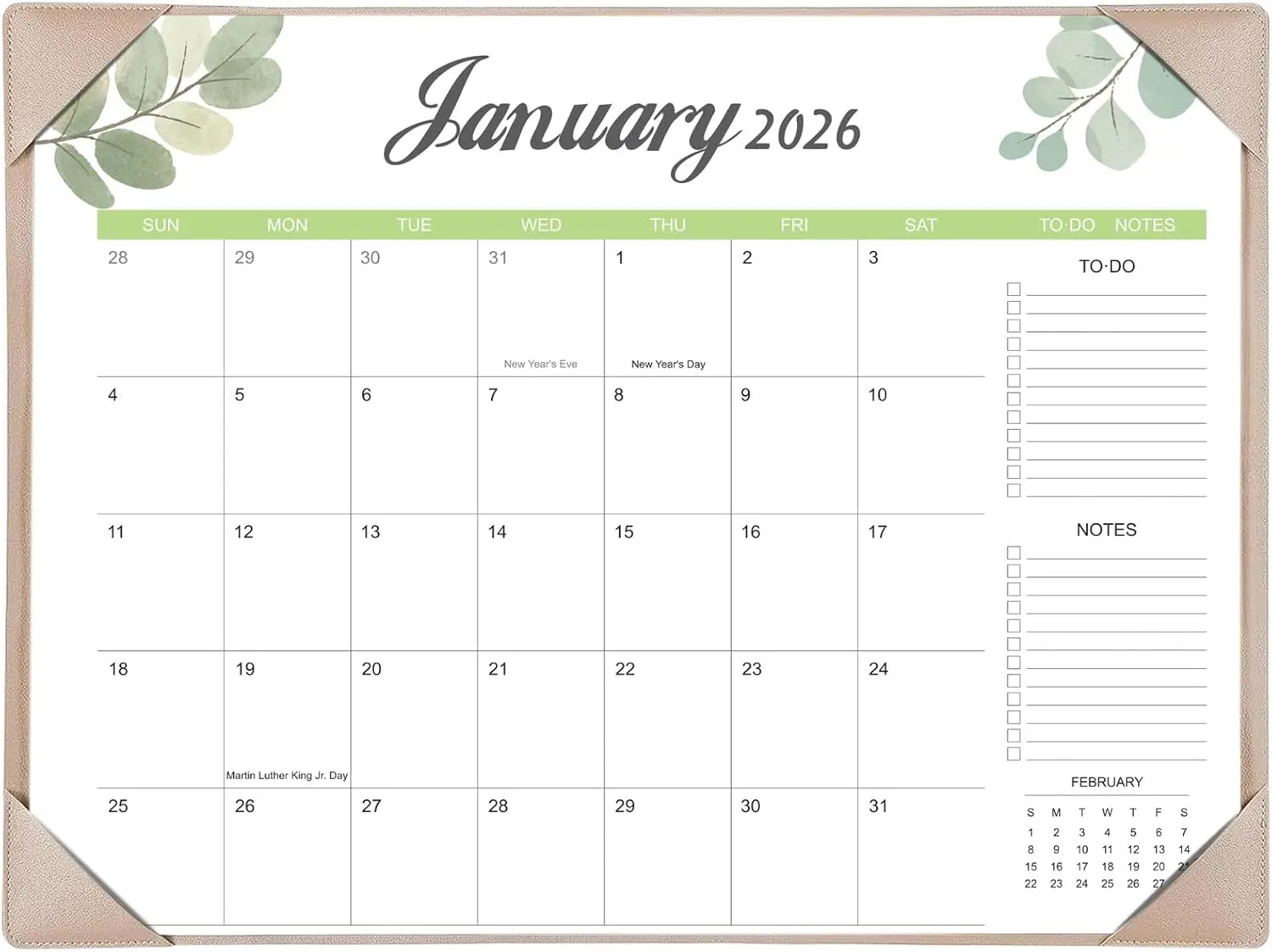 Desk Calendar 2026-2027 with Desk Mat – 22 x 17 Large Desk Pad Calendar Runs from January 2026 to June 2027, Office