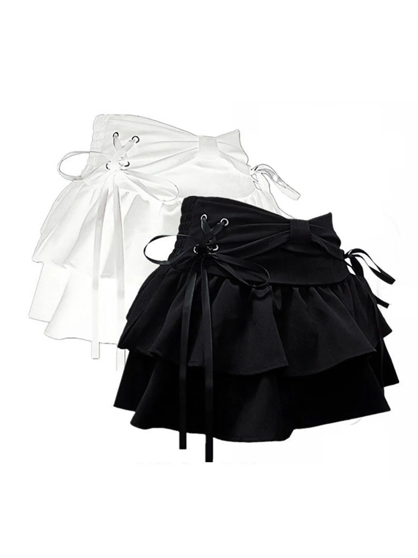 Bla Y2K Millennium Girl Knot f Rock Damen Sommer Pure Desire A-Linie Flauschiger Ort Rock Faltenrock Hose