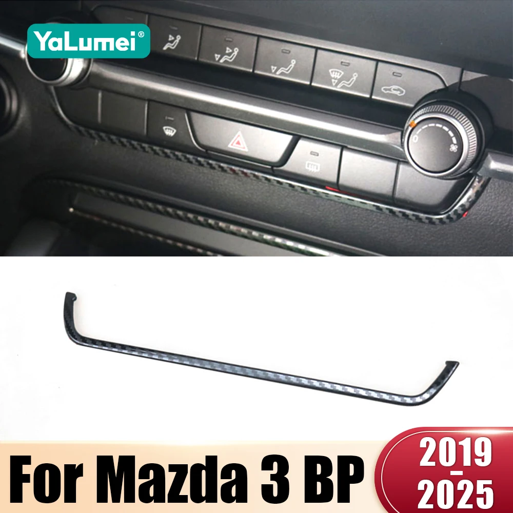 Edelstahl Auto Zentrale Steuerung Conditioner Trim Helle Streifen Rahmen Abdeckung Trim Für Mazda 3BP 2019 2020 2021 2022 2023 2024 2025