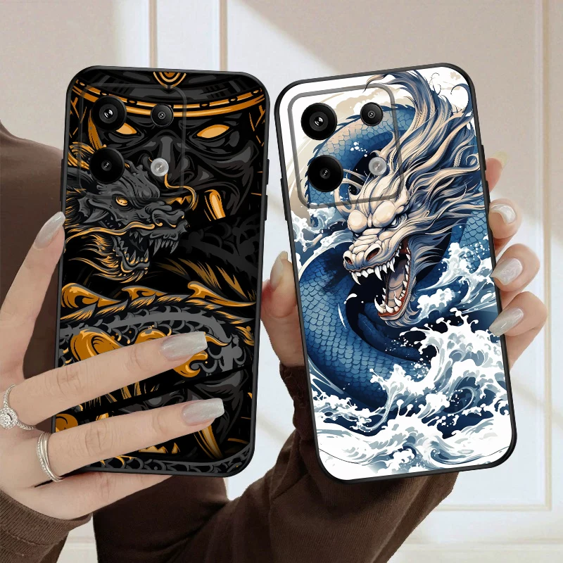 

Sea White Dragon For Redmi Note 10 11 Note12S 12 13 14 Pro Plus 5G 14S 4G 13ProPlus 9S 9 P ro 13C 14C silicone soft phone case