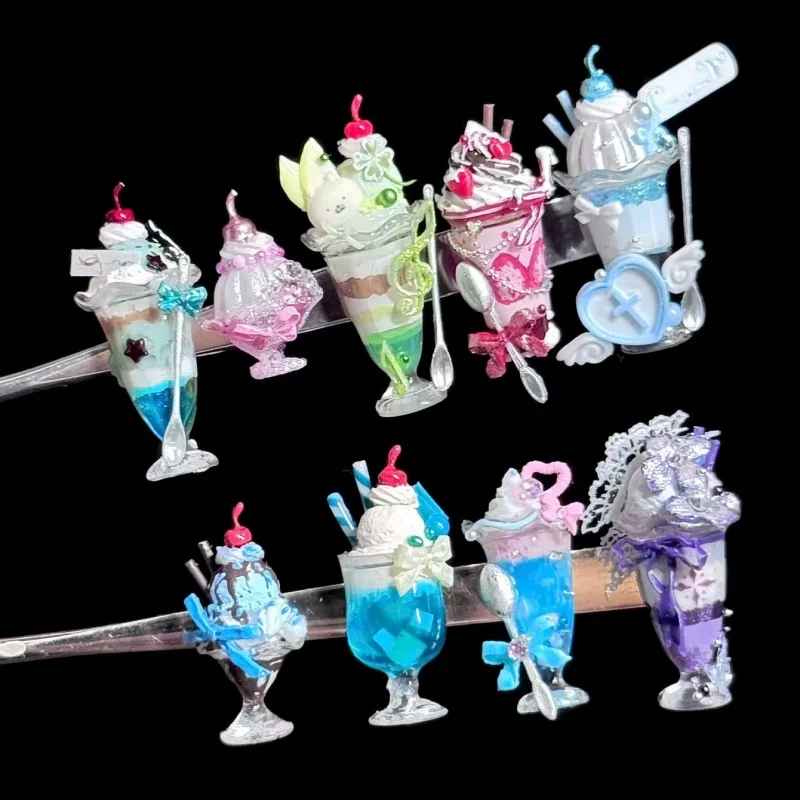 Summer Fruit Juice Drink Cup DIY 3D Nail Mold with Straw Silicone Mold for Nail Art Sand Ice Design One Piece - view 4
