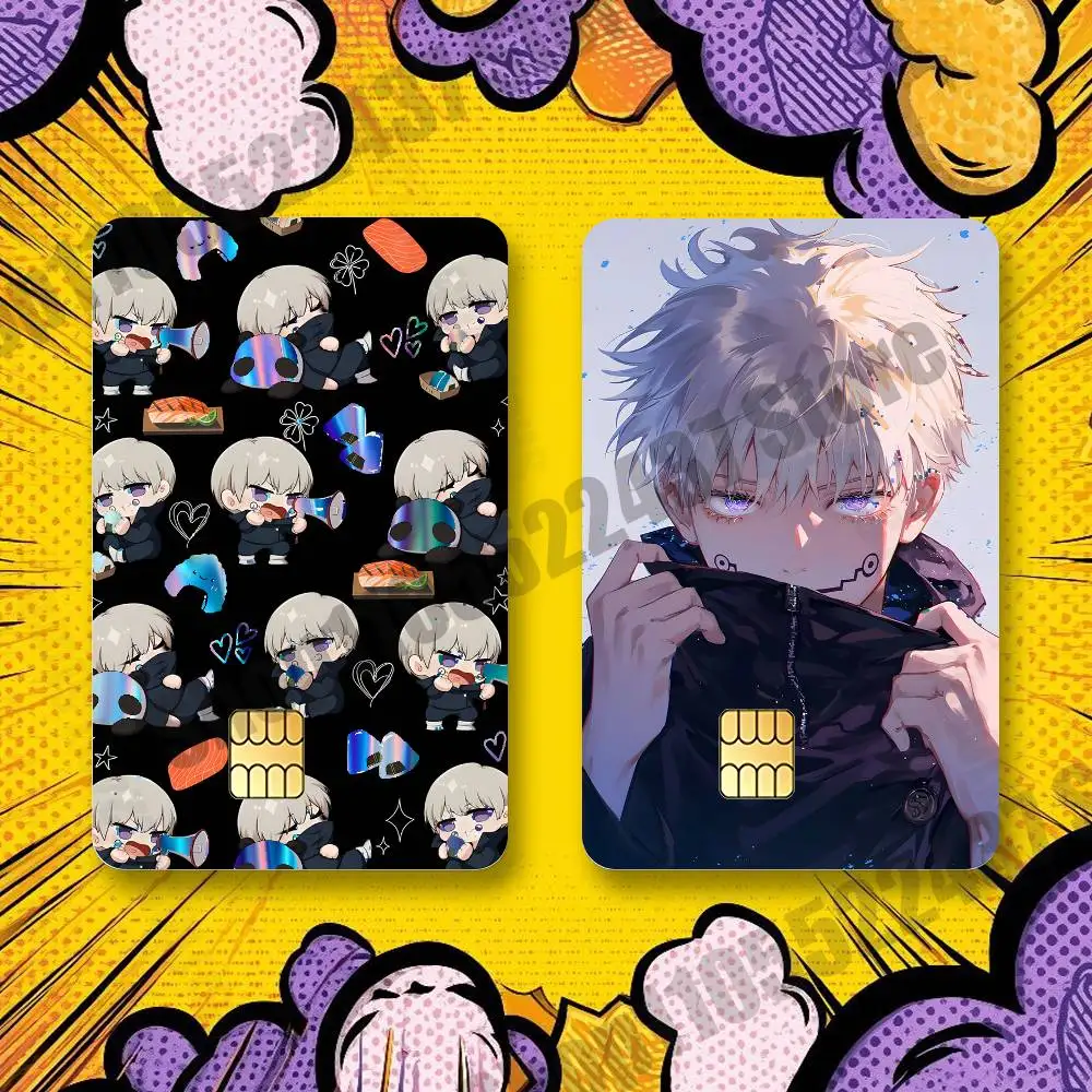 Tsubushi T-Toge Inumaki Cartoon Holographic Laser Shinny Film Skin Cover Sticker for Debit Credit Card Bank Card
