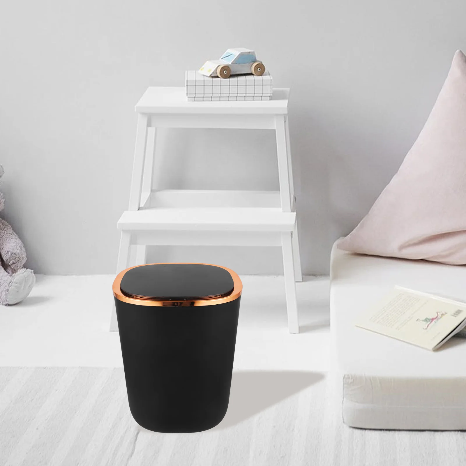 

Smart Bathroom Trash Motion Sensor Automatic Garbage Can Infrared Lid Narrow Small Kitchen Bedroom Office Use Sturdy Bag Holder