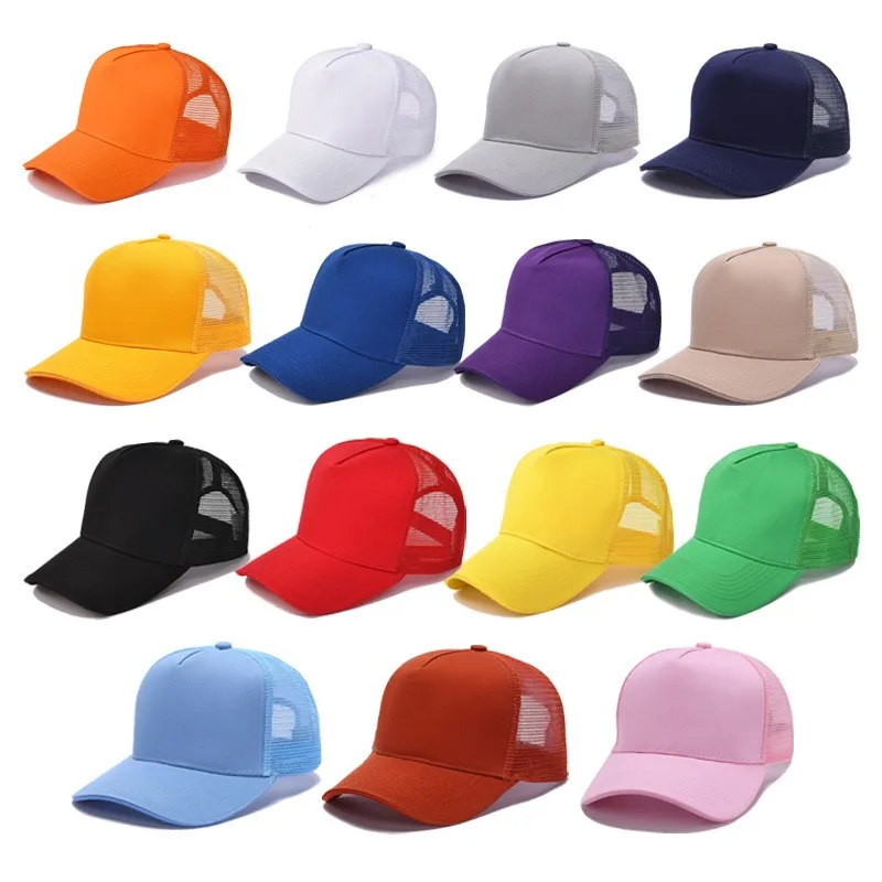 Mesh Cap Women Spring Summer Hats For Women Baseball Cap Cotton Solid Colored Wholesale Stock 6 Panel 5 Panel Breathable Cap