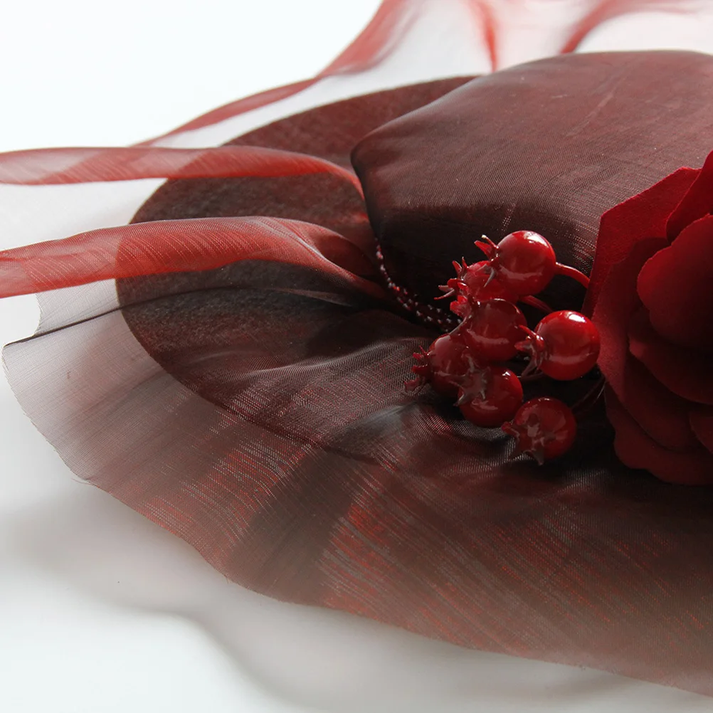 

Women Mini Top Hat Lightweight Fashion Party Hat Tea Party Women Caps Woolen Plastic Decorative nament For Hair