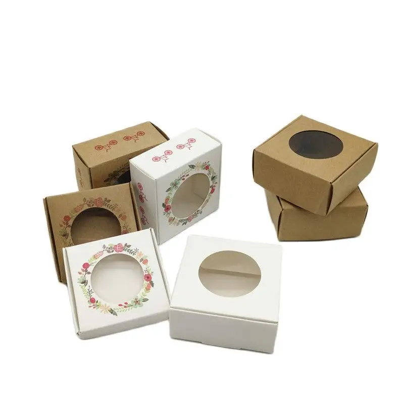 30Pcs Original Window-opening Style Gift Packaging Carton Garland Design Surprise Small Gift Packaging Cardboard Boxes