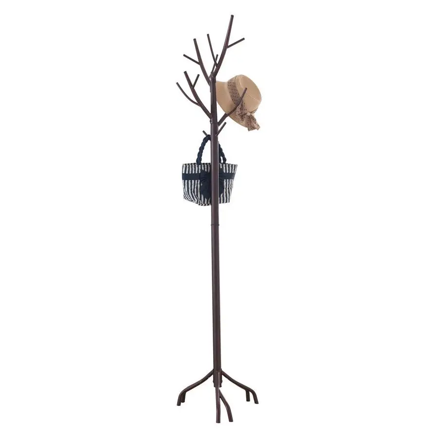 

13Hook Freestanding Rack Coat and Hat Hanging Stand Organizer, Bronze