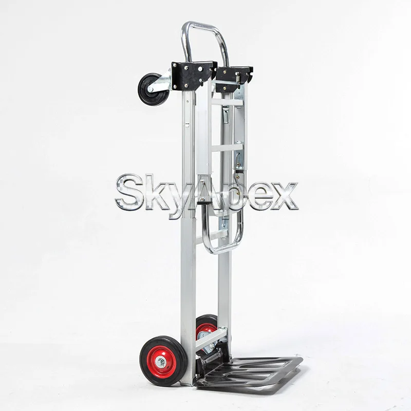 Folding Aluminum Hand Truck Dolly Adjustable Handle Multifunctional Portable Flatbed Cart Logistics Warehouse Cargo Trolley