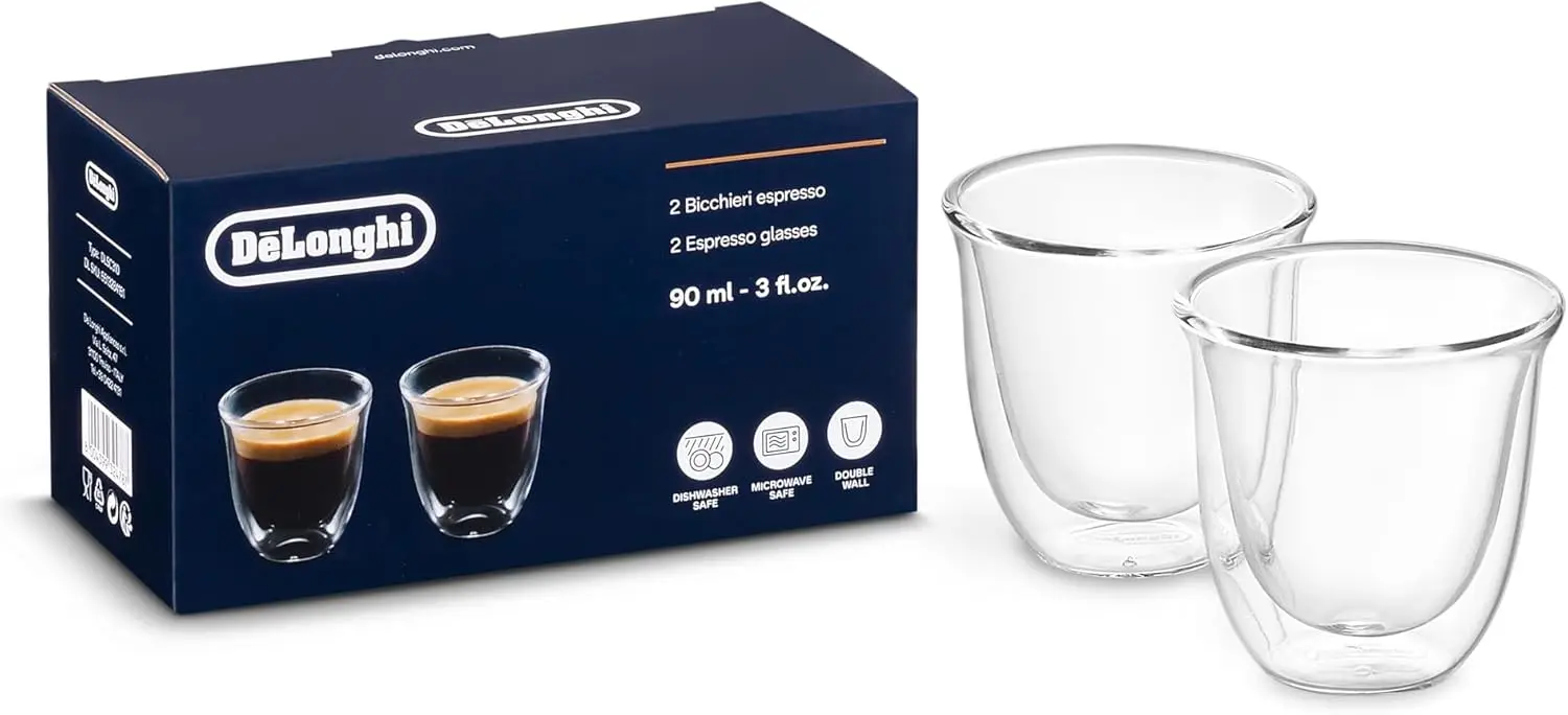 

Double Wall Thermal Espresso Glasses, Set of 2 - Keeps Drinks Hot & Comfortable