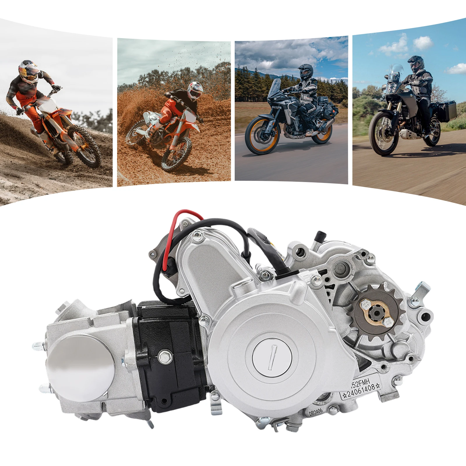 

110cc 4 Stroke Auto Motor Single Cylinder Engine For ATV GO Karts 308-999003 CDI Air Cooled 6.71HP/8000Rpm