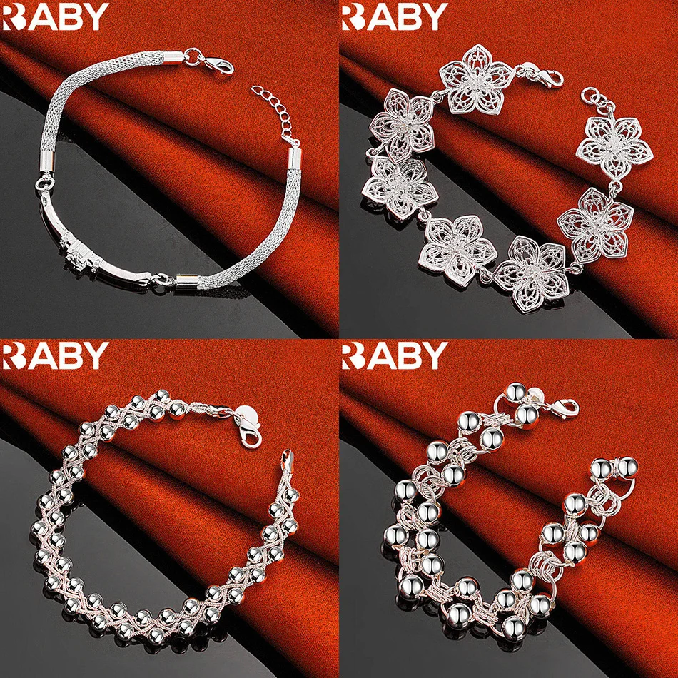 

URBABY 925 Sterling Silver Design Bracelets For Women Men Charm Trend Birthday Gifts Fashion Party Fine Jewelry