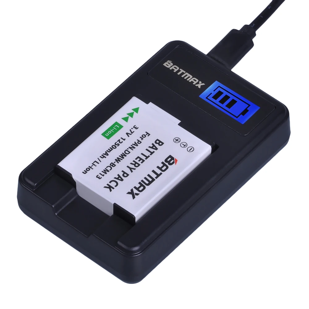 Batmax DMW-BCM13 Battery +LCD USB Charger for Panasonic Lumix ZS27, ZS40, ZS45,ZS50, TZ60, TZ57,TZ70,TZ27,TZ37,TZ41