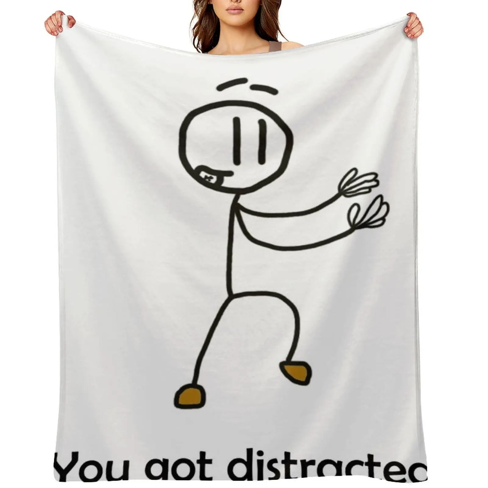 

You got distracted Throw Blanket Bed Vintage Flannel Blankets
