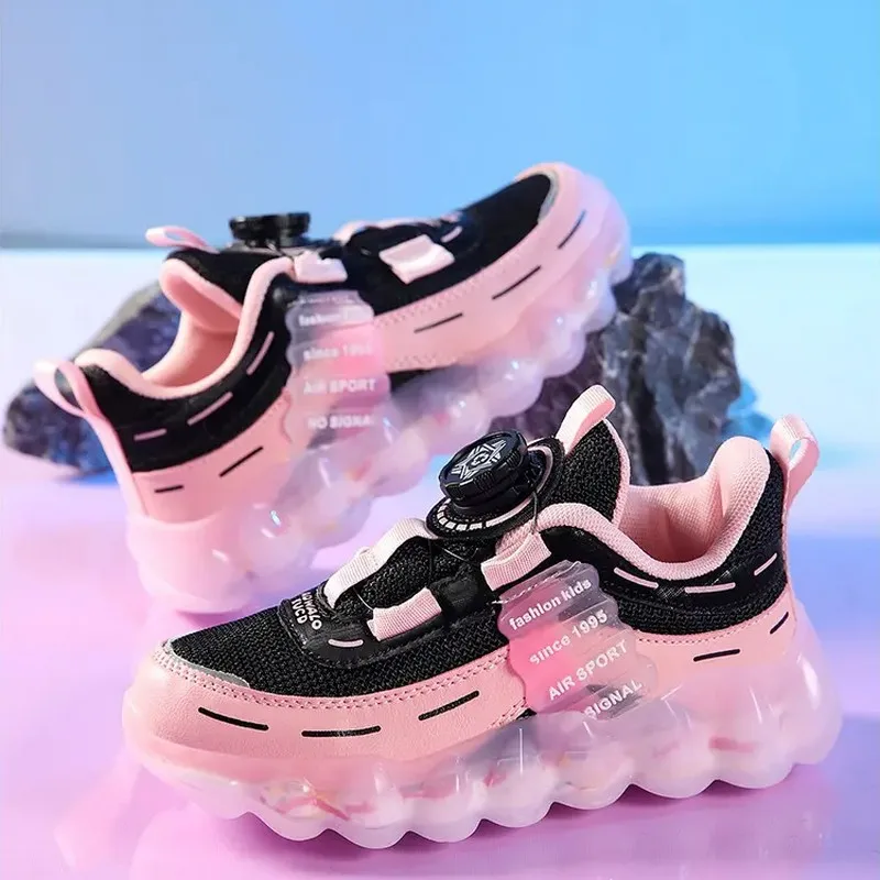 

Kids Sneakers for Girl Luxury Light Outdoor Running Trainers Autumn New Swivel Buckle Mesh Youth Boy Casual Sports Shoes 12Years