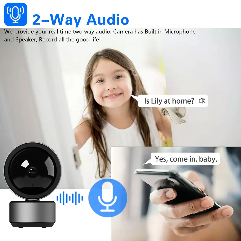 Indoor 5MP HD WiFi Camera PTZ Baby Monitor AI Human Tracking 2-Way Audio Smart Home Wireless MINI Surveillance Camera Tuya app