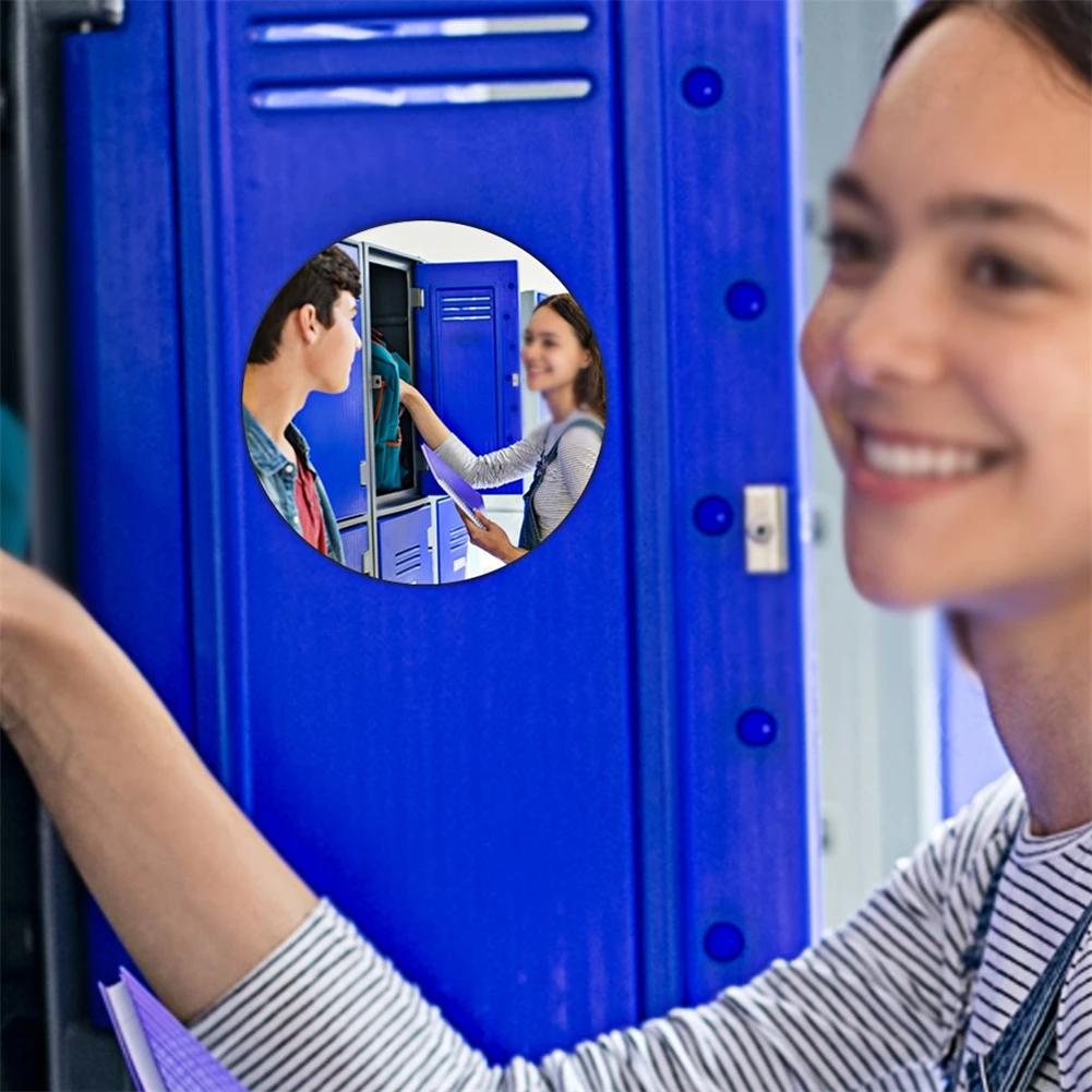 Easy Mounting College School 5.9inch Round Mirror School Locker Mirror Distortion-Free Frameless Design Smooth Edges