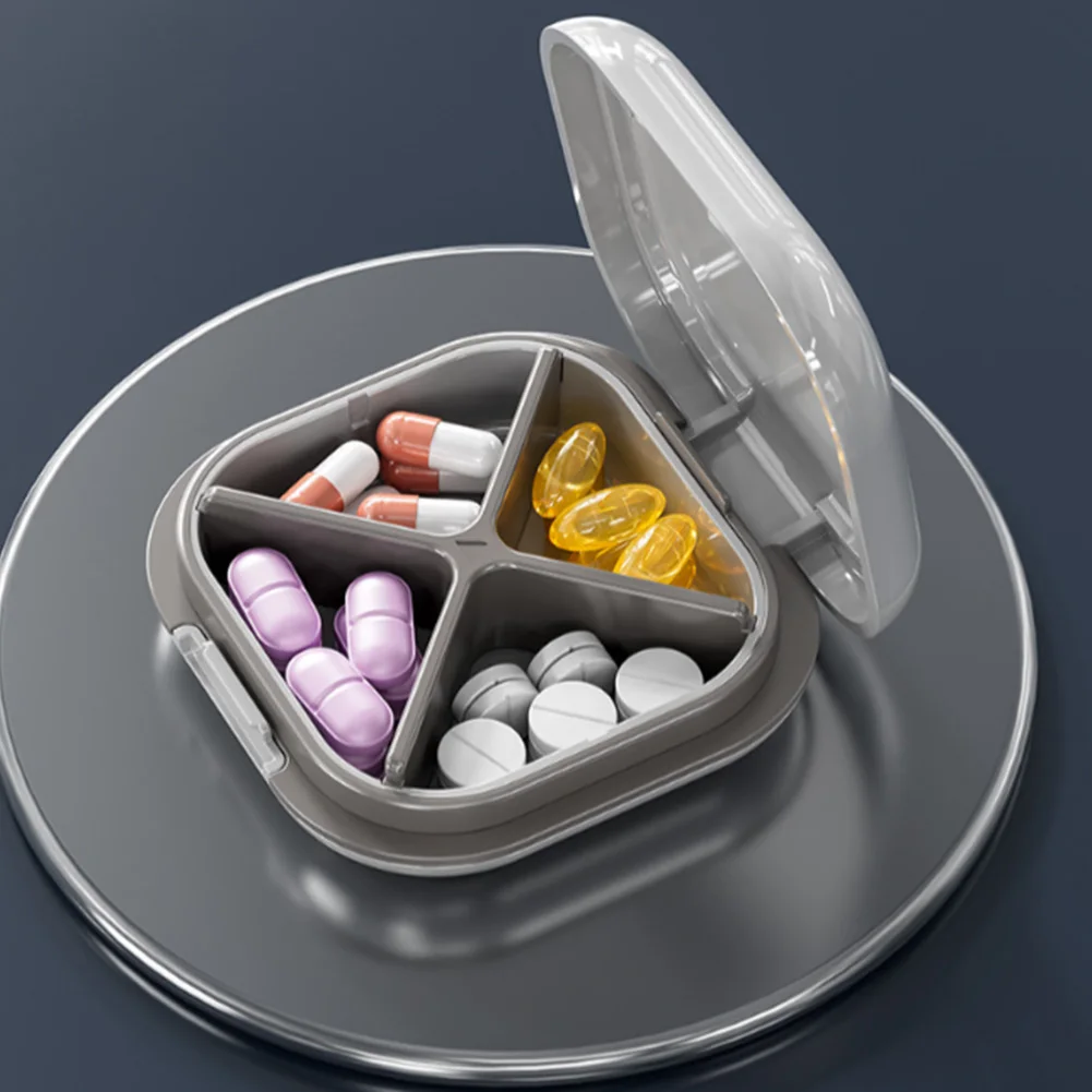 4 Grid Pill Case Portable Medicine Box Moisture-proof Pill Storage Box Multi-Function Small Pill Organizer for Outdoor Travel image 5