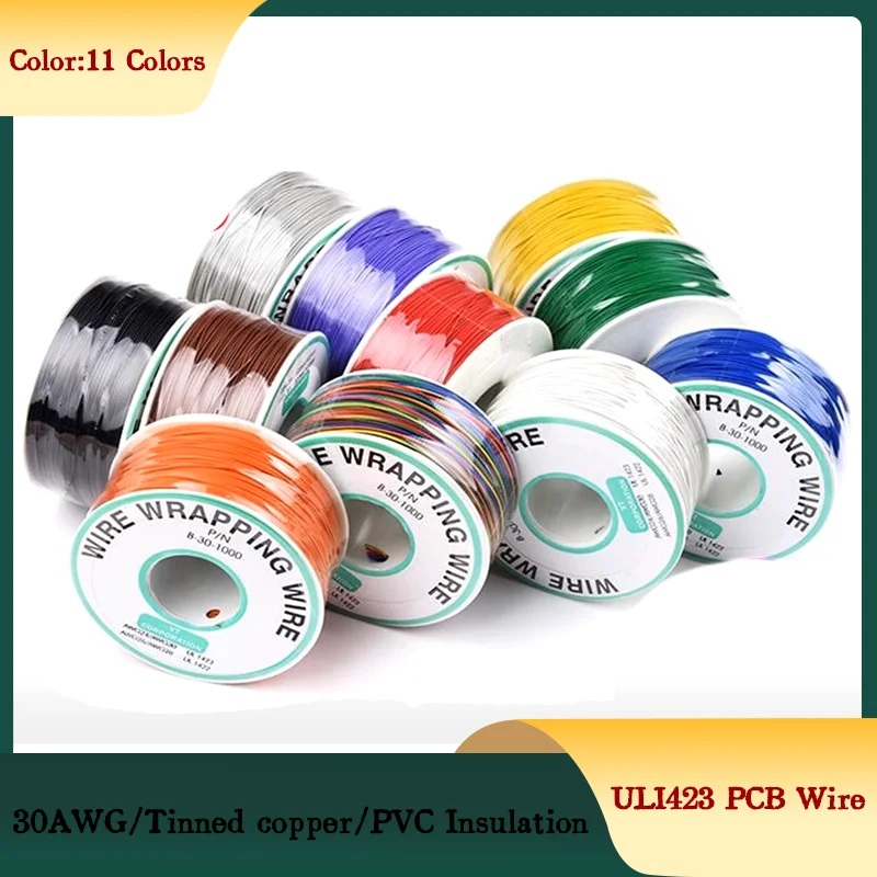

UL1423 30AWG Tinned Copper Hook-Up Wire | Solid Core PVC Insulation for Electronics & DIY | 250 Meter Roll Cables Accessories