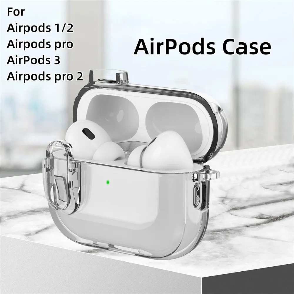 

Headphone Protective Case for Apple Airpods 1 2 3 Generation Pro2 Earphone Cases Silicone Shockproof Transparent Protector Cover