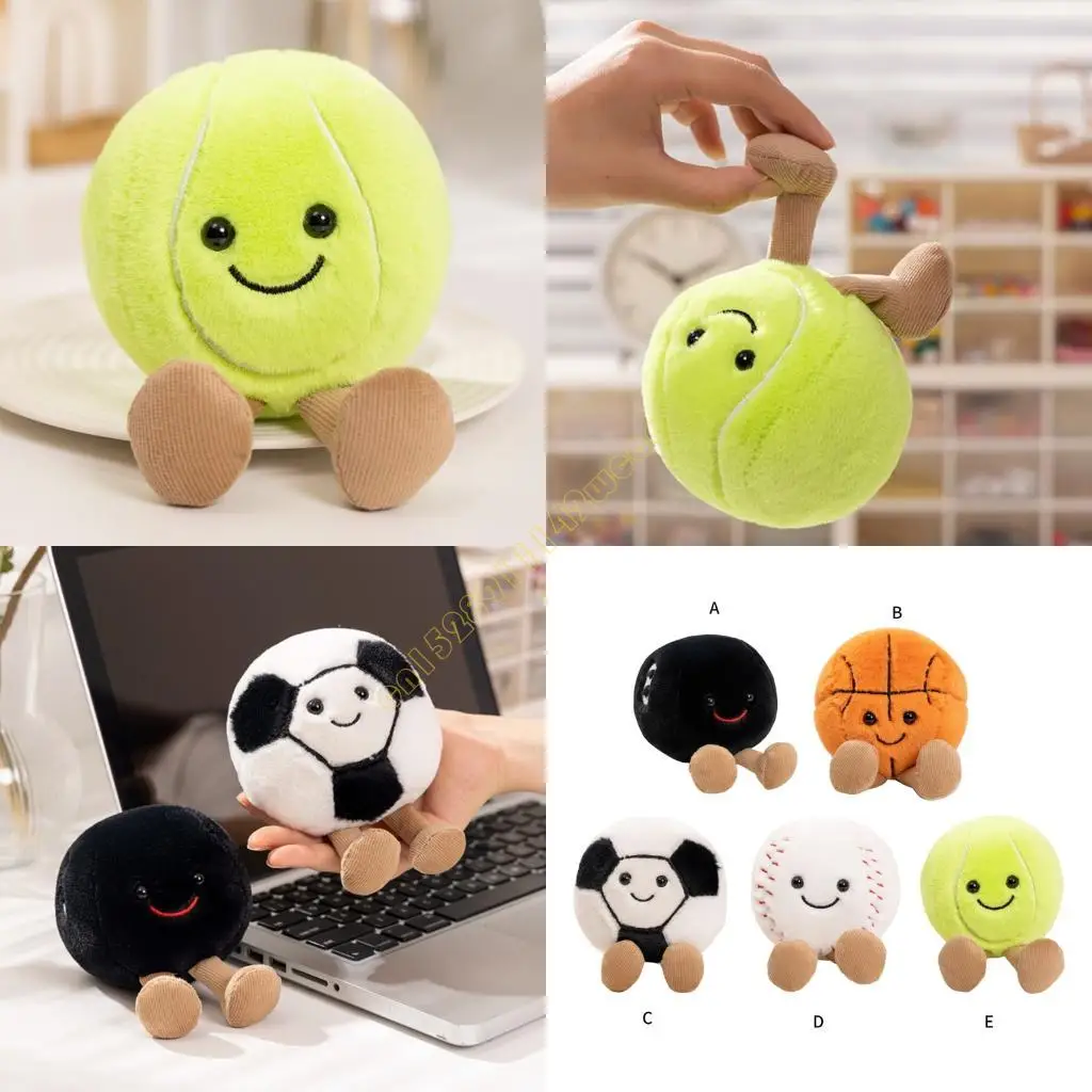 

Playful Mini Sports Plush Balls Soft Stuffed Pillow Decors For All Ages DXAD