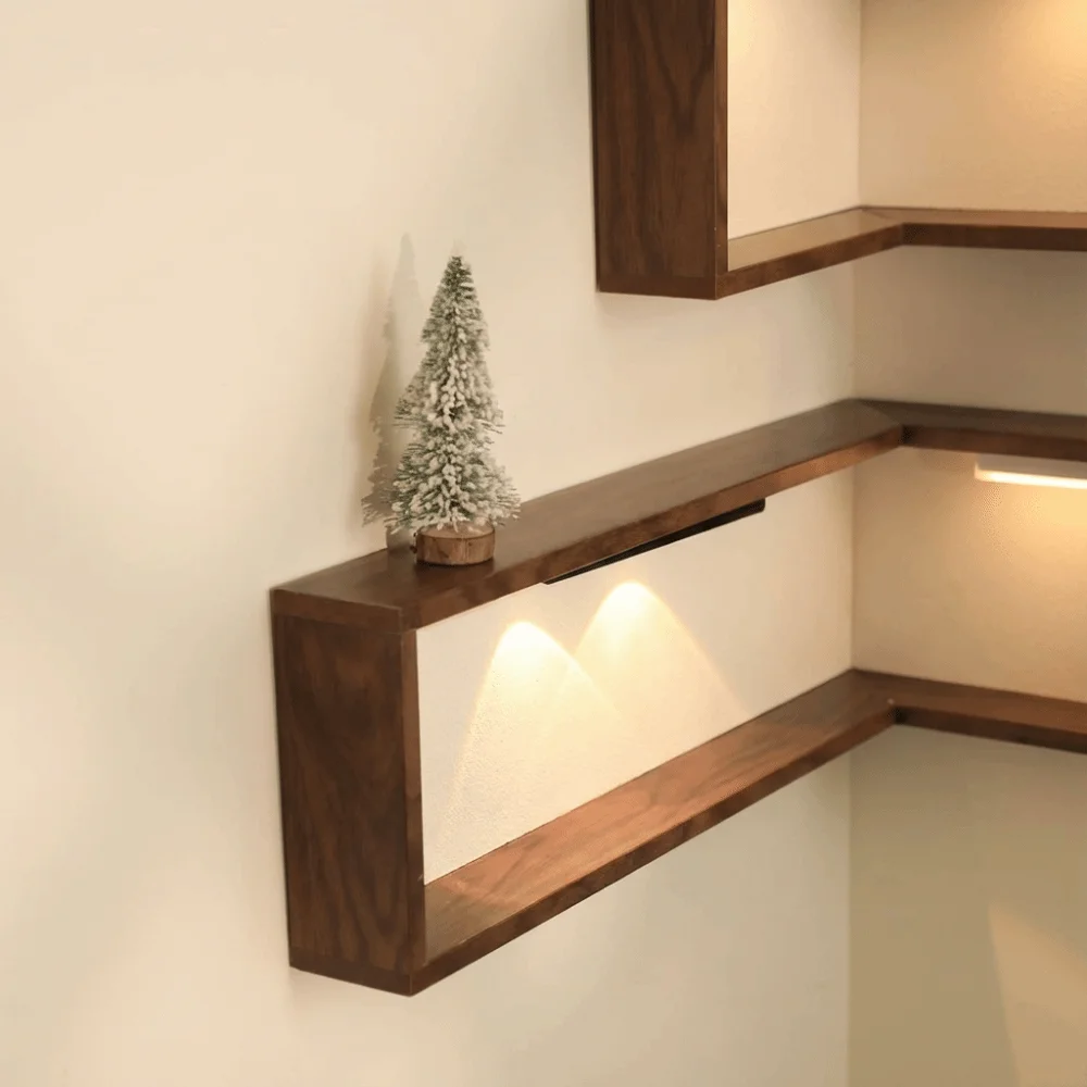 90 Degree Corner Wall Shelf Wall Mounted Floating Shelf Corner Bookshelf Suspended Wall Hanging Storage Rack Wall Organization