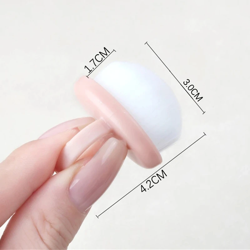 ﻿   فرشاة فنية للأظافر بحلقة الإصبع باللون الأسود والأبيض والوردي، فرشاة تنظيف ناعمة احترافية لأداة إزالة طلاء الجل لفن الأظافر