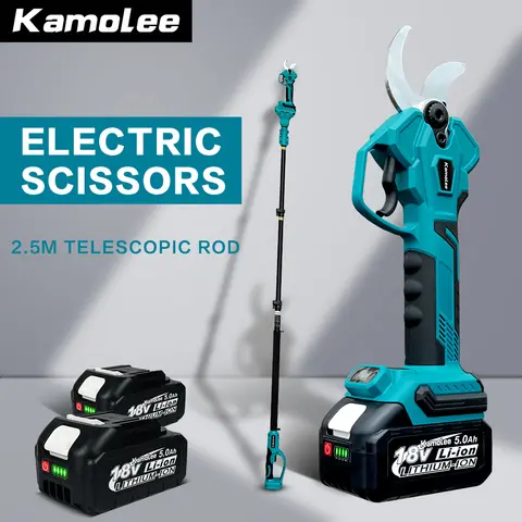 Kamolee 50mm/40mm 브러시리스 무선 전기 가위 Pruner 가지 치기 가위 효율적인 과일 나무 분재 가지 치기 분기 커터