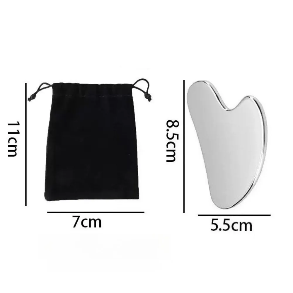 1 قطعة غوا شا أداة الوجه الفولاذ المقاوم للصدأ غواشا جهاز تدليك الطبيعية العالمي الوجه الفضة معدن غوا شا مجلس الجمال العناية بالبشرة #6