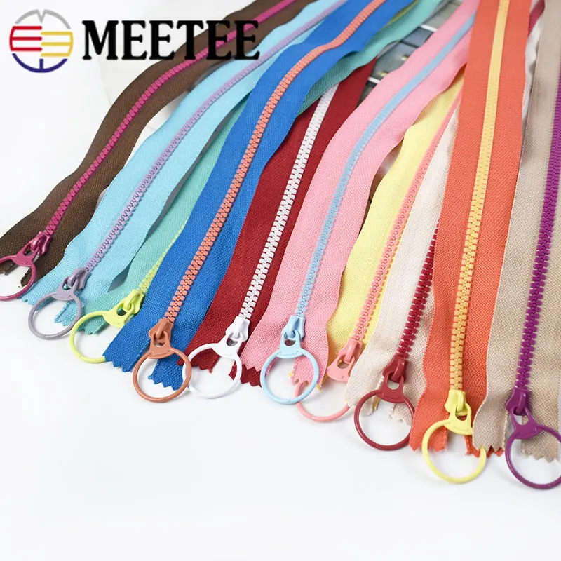 10Pcs 3# O Ring Zipper Sliders Resin Zippers For Bag Close-end Sewing Zip DIY Garment Sew Accessories Crafts A2-1