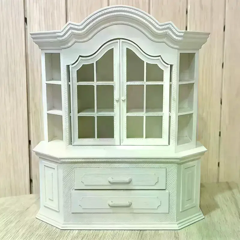 /Cna/1Pcs DIY Craft Project Tiny House Furniture Bookcase Miniature Plastic Cabinet For Dollhouses Bedroom Living Room Decor